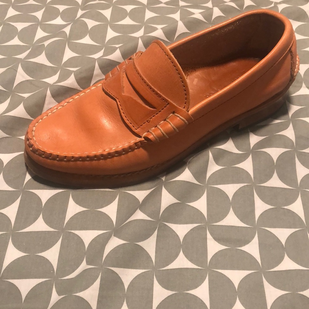 $328 RANCOURT
Beefroll Penny Loafer
Rich Tan Leather 
Maine USA